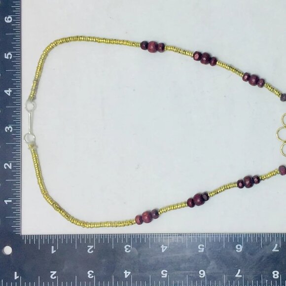 Lapis Lazuli Pendant Necklace With Beaded Chain, Handmade Beaded Chain Necklace, - Picture 7 of 12